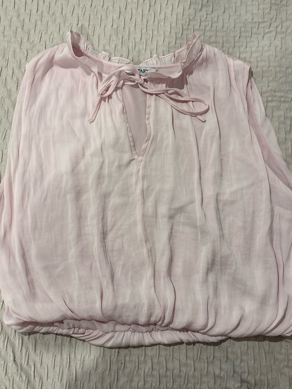 Light Pink Women’s Tie-Neck Blouse